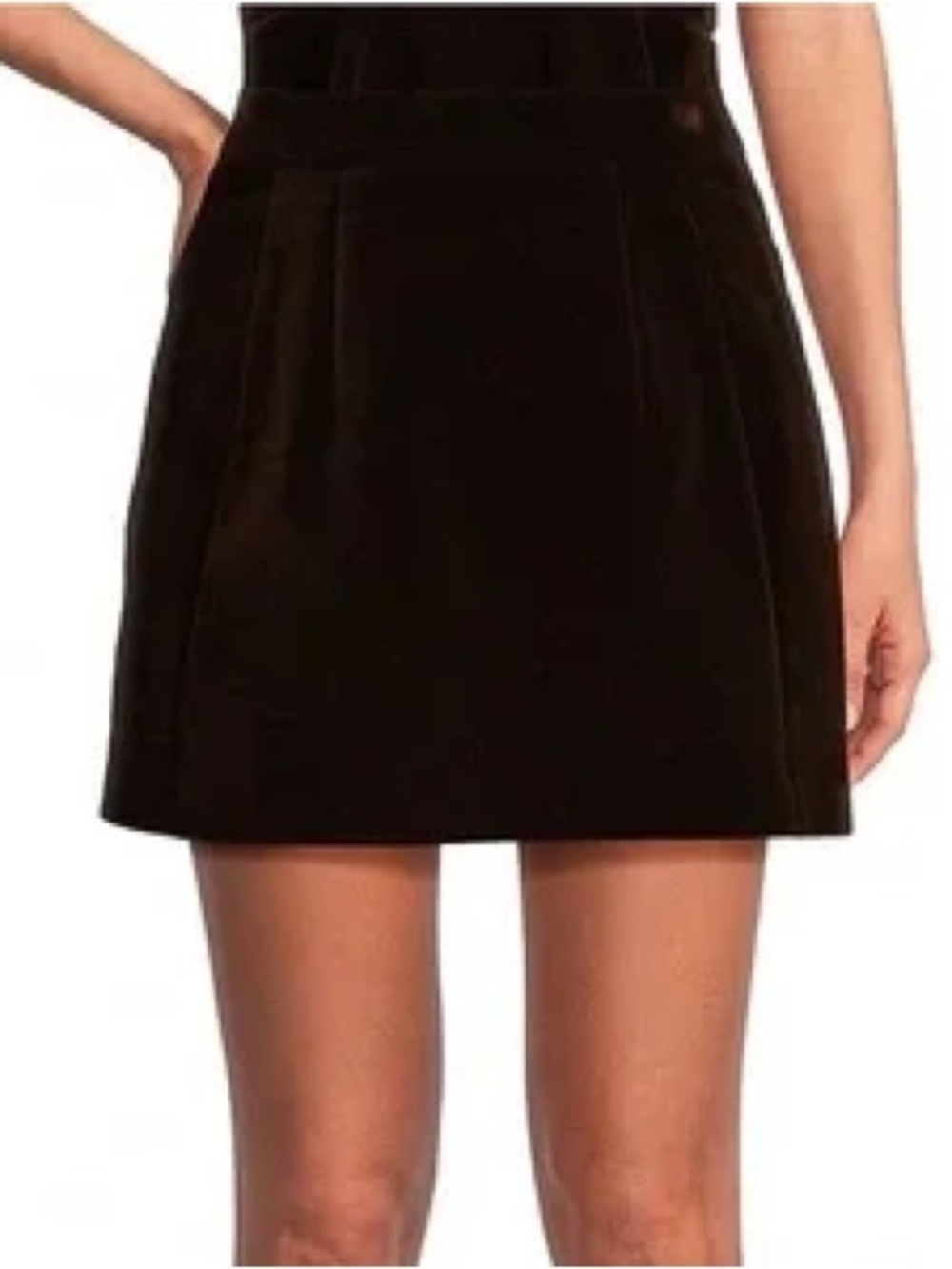 NWT Muse by Marchesa Oakly Woven Velvet High Rise Chocolate Mini Skirt Sz 6